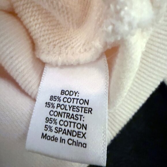 Evereve Baylor Corset Sweatshirt, Size M, Ivory/Off White - Picture 8 of 9